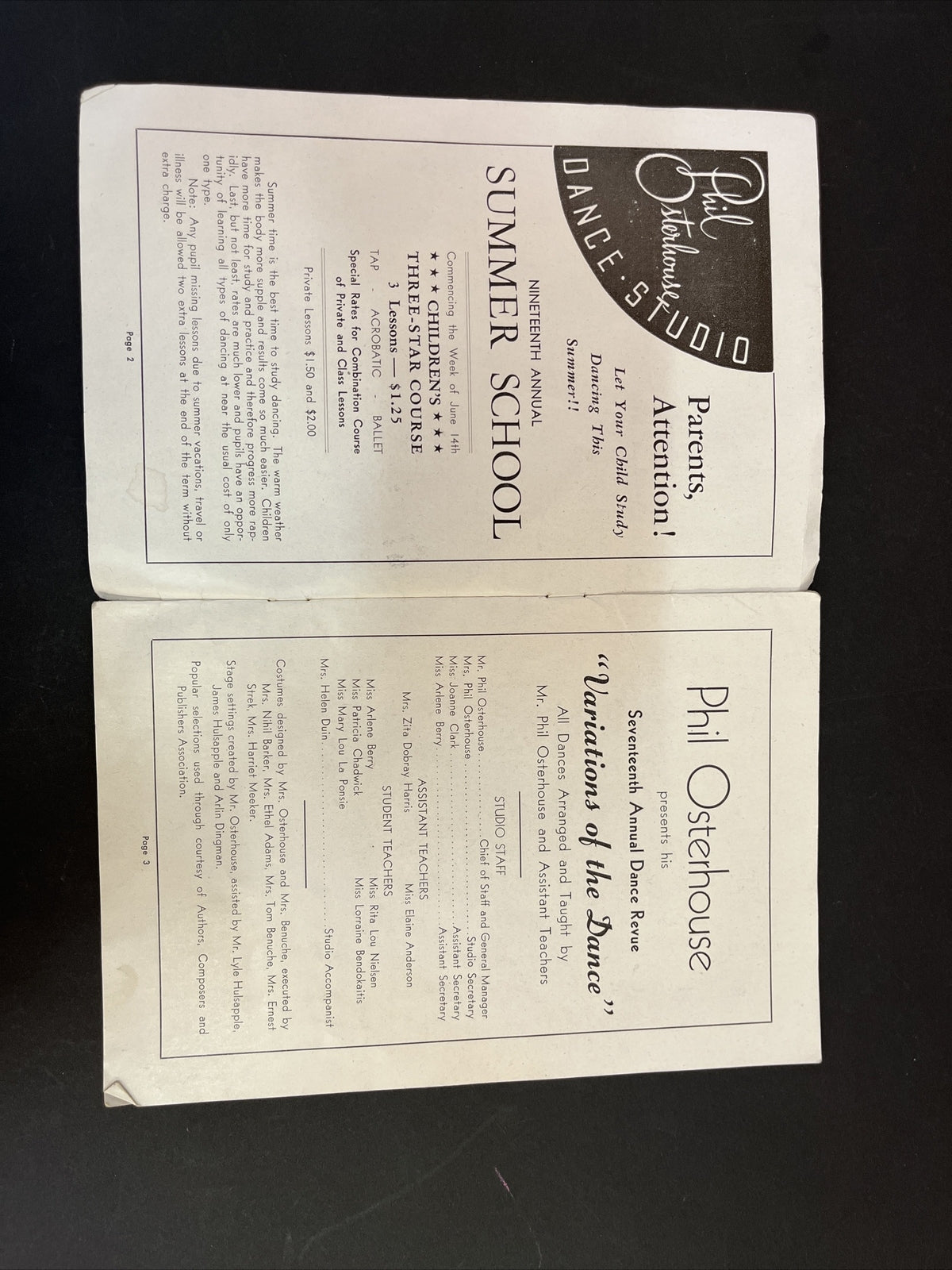 Vintage 17th Annual Dance Review "Variations of the Dance" Grand Rapids, MI