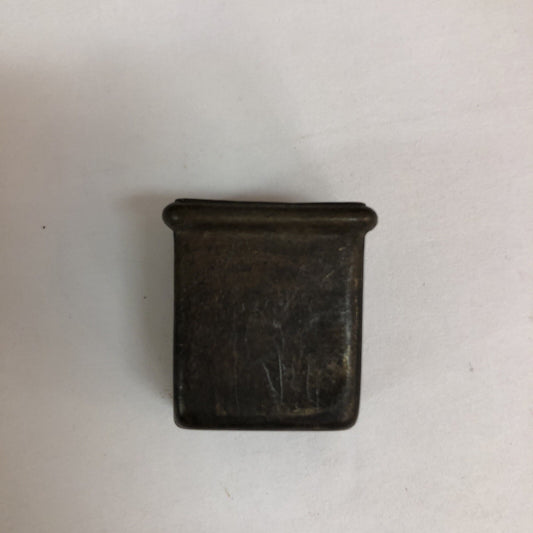 SINGLE ANTIQUE VINTAGE MID-CENTURY BRASS FURNITURE CUBE FOOT COVERS SALVAGE