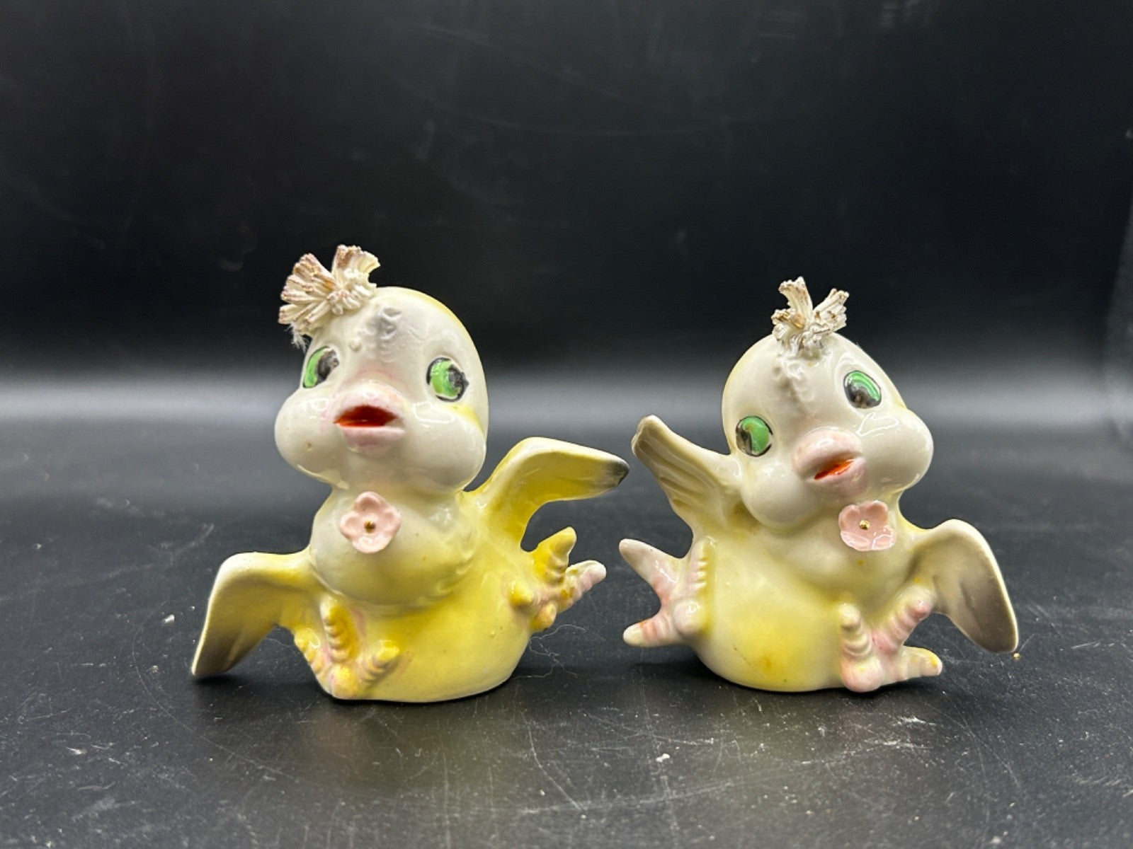 VTG Baby Birds Chicks Anthropomorphic Salt & Pepper Shakers JAPAN