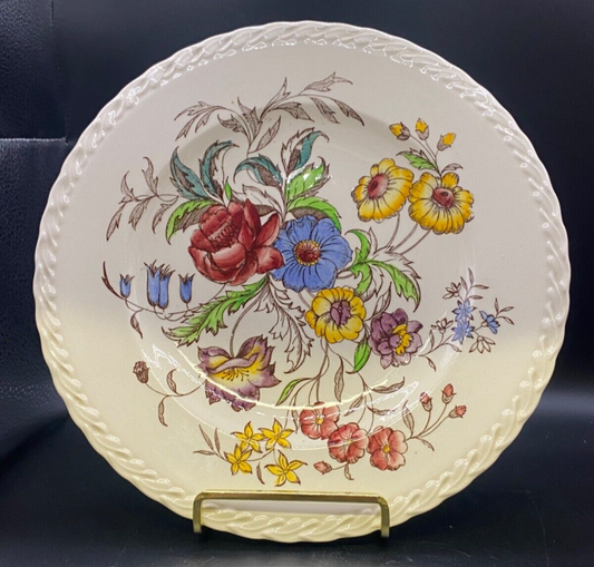 Vintage Vernon Kilns "May Flower" Large 10" Round plate - Handpainted in USA