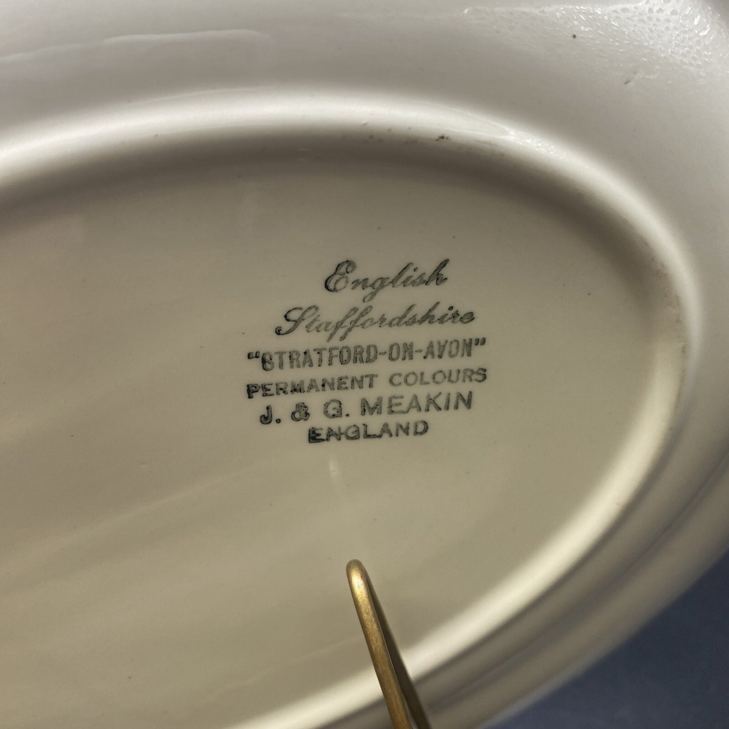 12" English Staffordshire J & G Meakin Stratford-On-Avon Oval Serving Platter