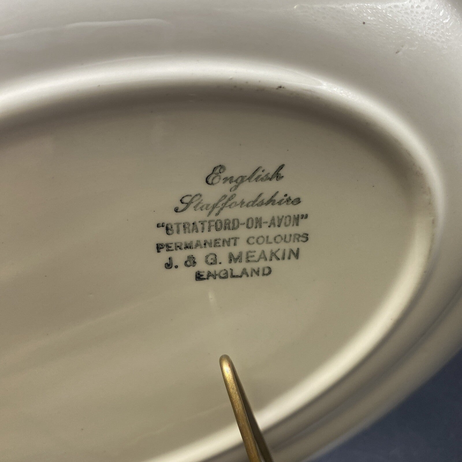 12" English Staffordshire J & G Meakin Stratford-On-Avon Oval Serving Platter