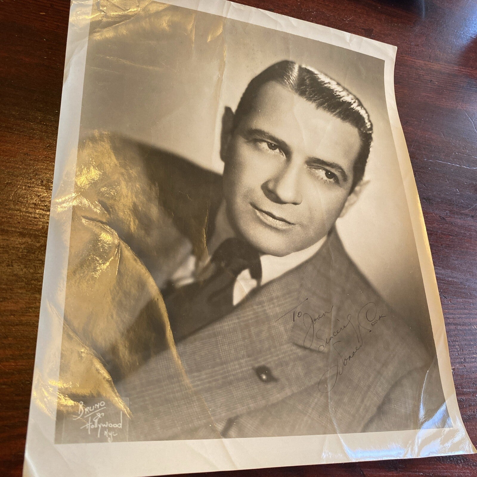 Hollywood Movie Star Donald Cook AUTOGRAPHED INK Real PHOTO 8 x 10