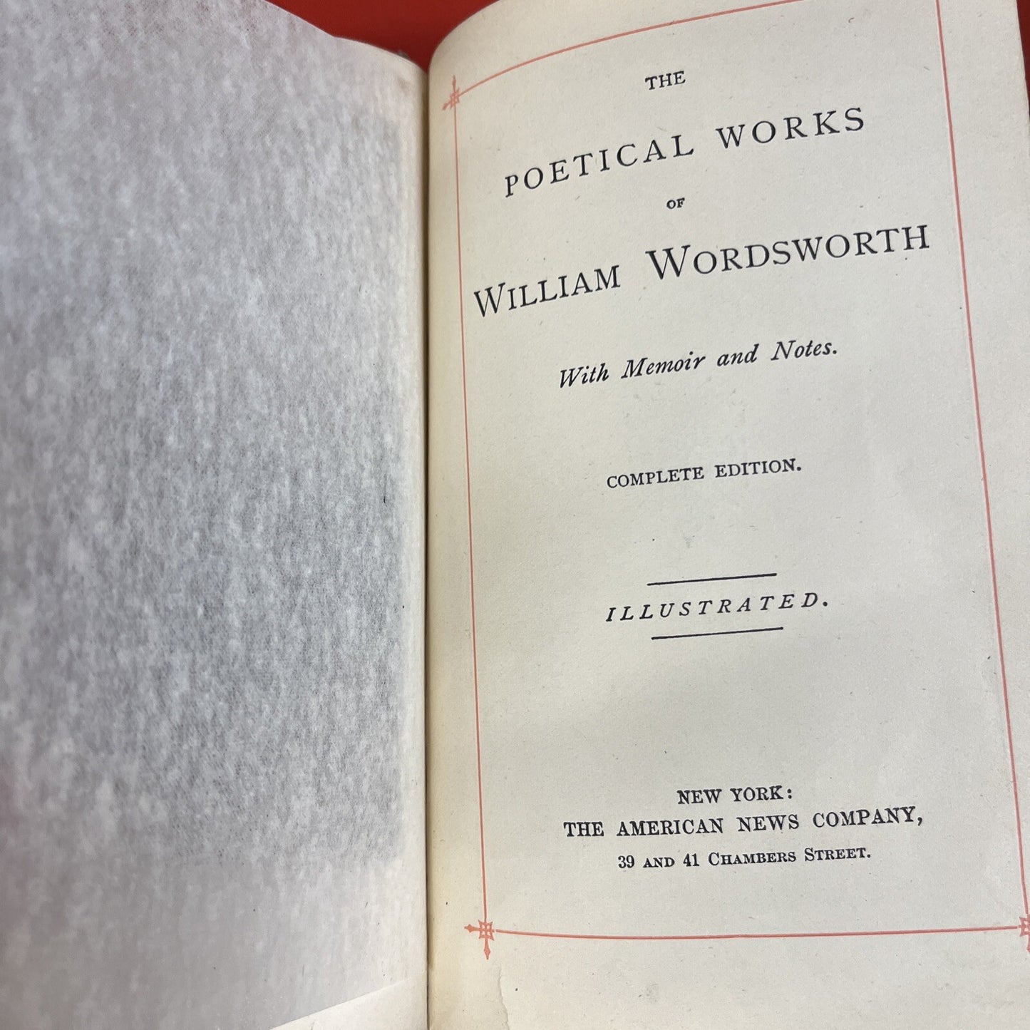 The Poetical Works Of William Wordsworth Complete Excelsior Edition Antique Book