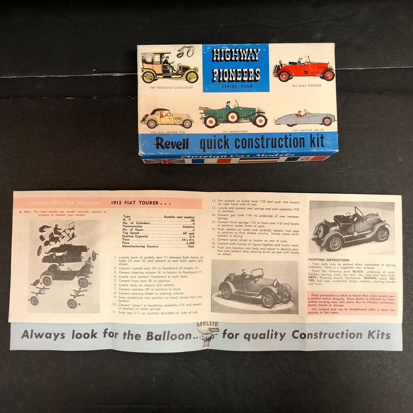 Revell Highway Pioneers Series 4 Foreign 1915 Fiat Tourer Model Car Toy