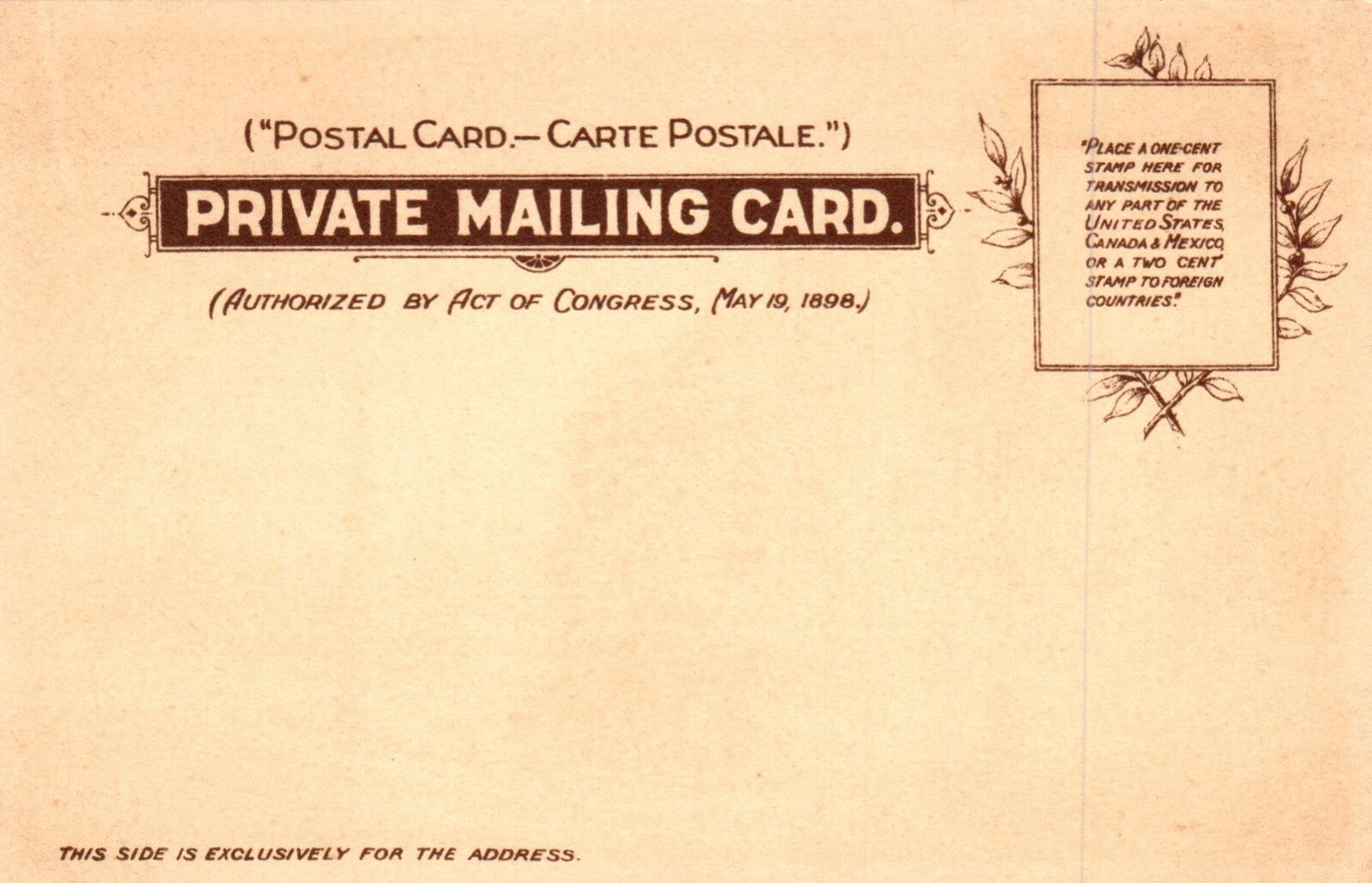 Auditorium Hotel Michigan Ave. Tuck Private Mailing Chicago Illinois IL Postcard