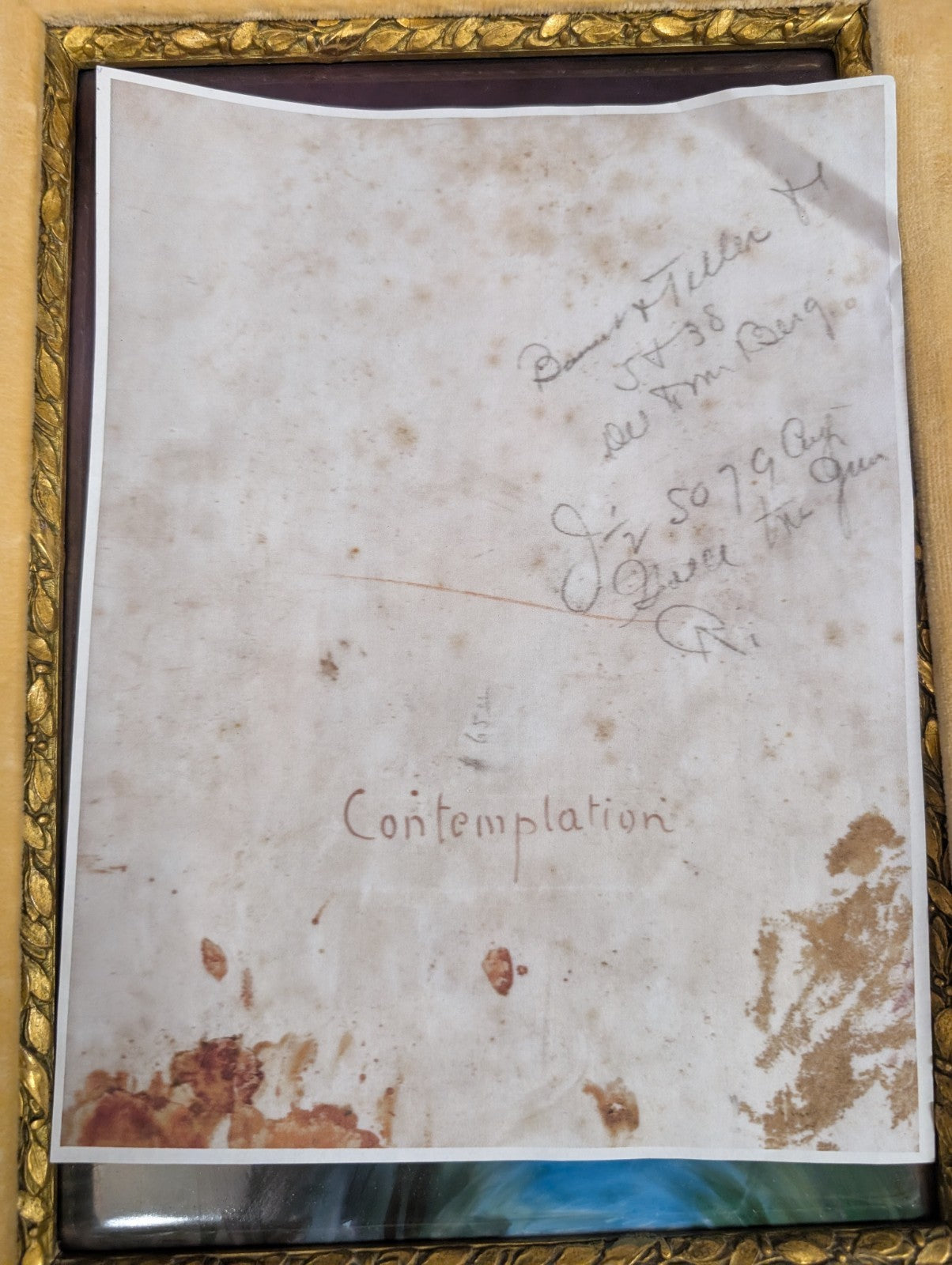 Hand Painted German Porcelain Plaque, Contemplation After Piot Gold Frame KPM ?