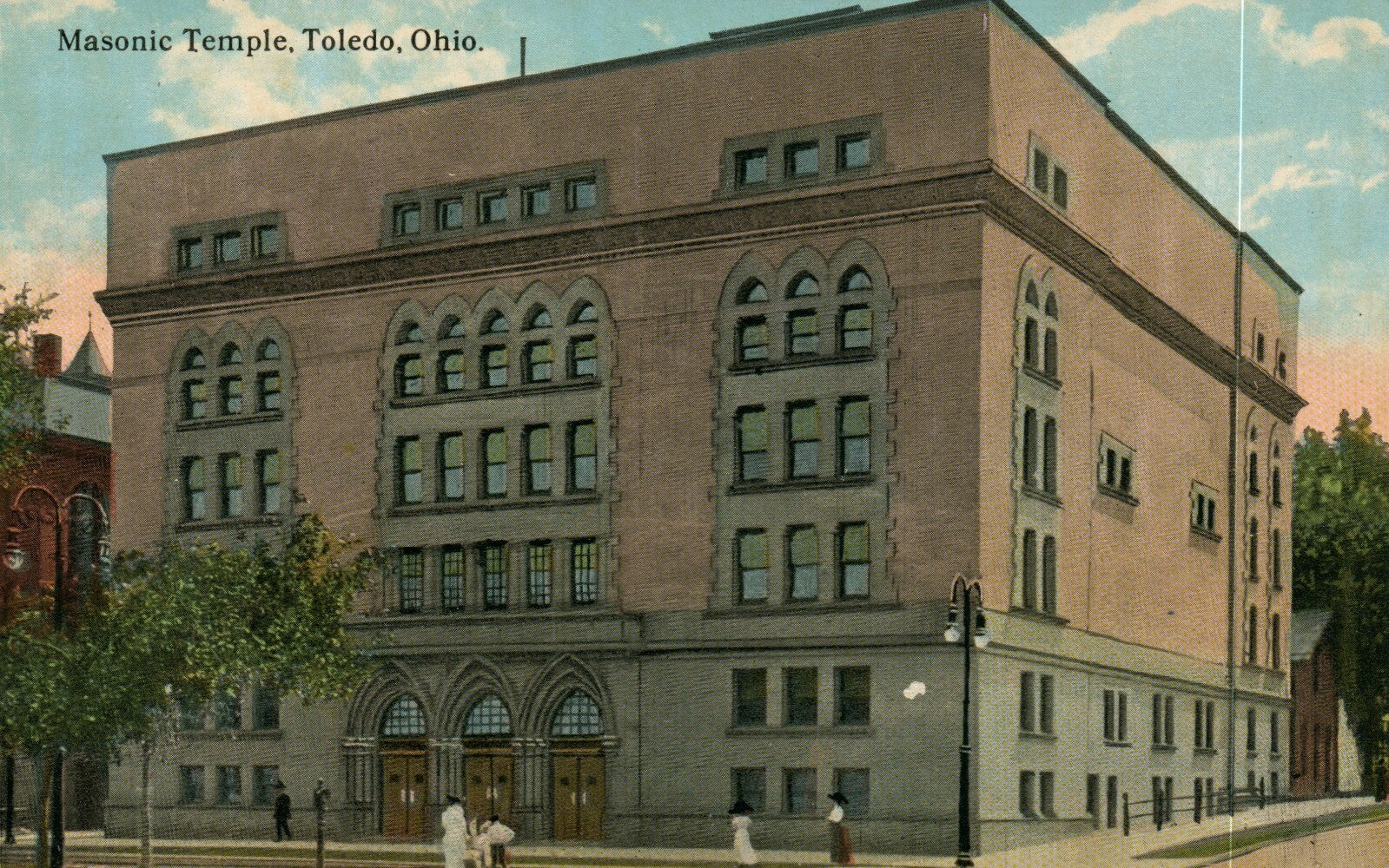 Masonic temple Toledo  OH Ohio Postcard