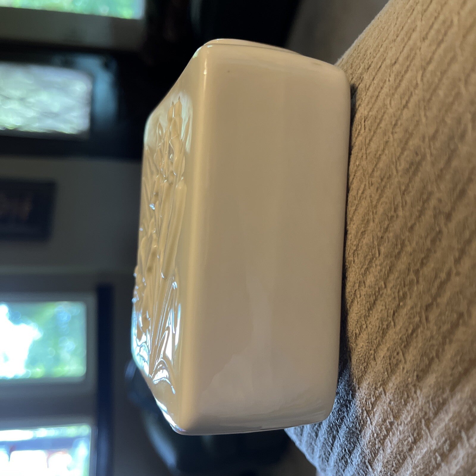 Lenox China Tiger Lily Square Vase Trimmed 24K Gold No Box