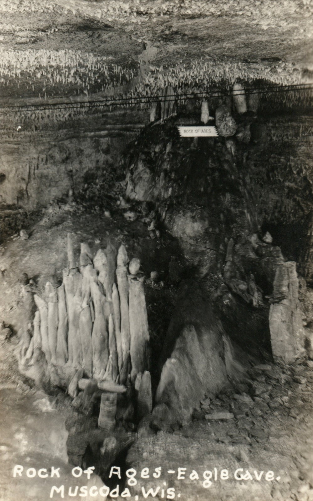 Real Photo Rock of Ages Eagle Cave Muscoda WI Wisconsin Postcard