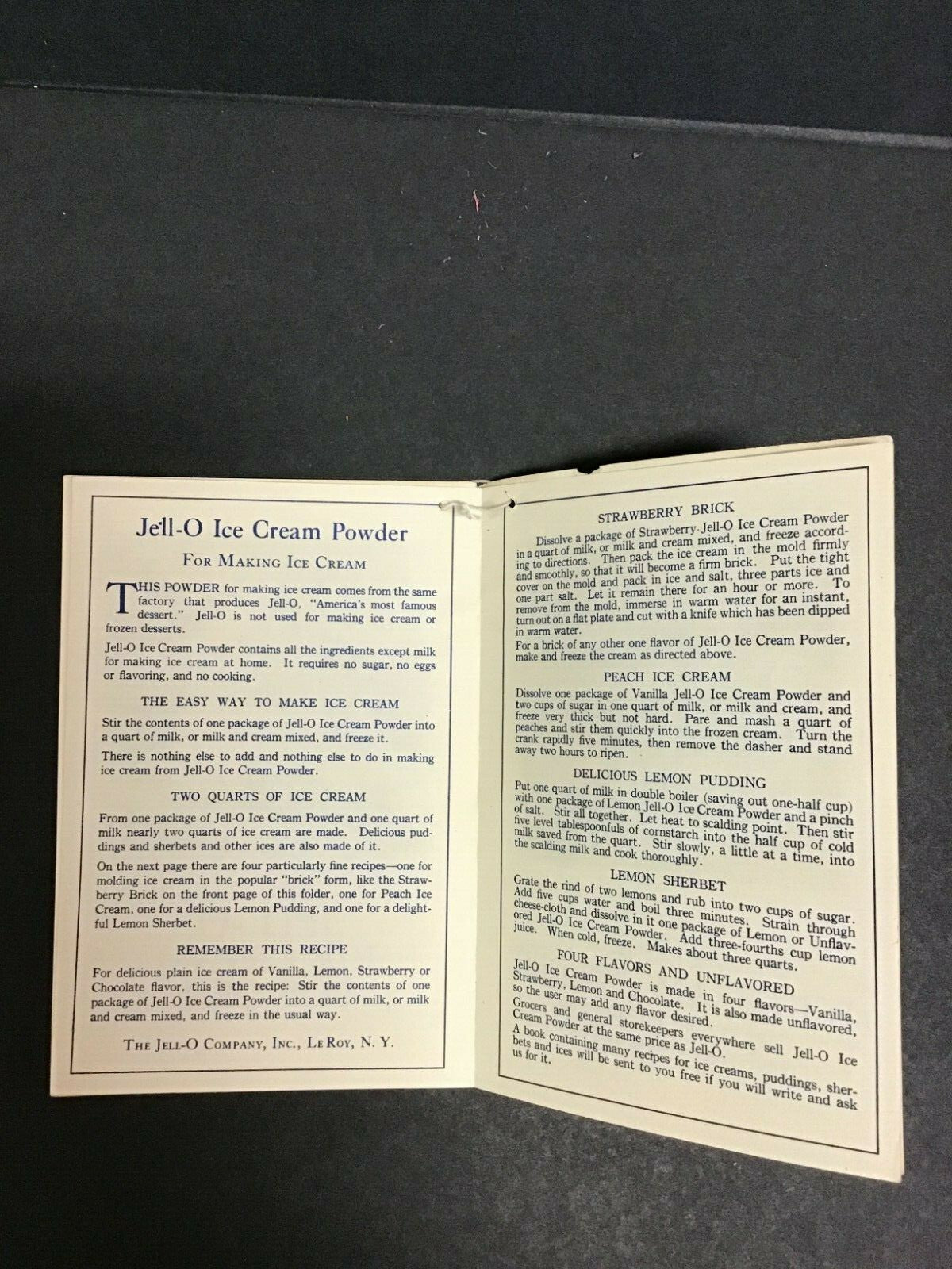 1924 Americans Most Famous Dessert Jell-o Jello Cook Book