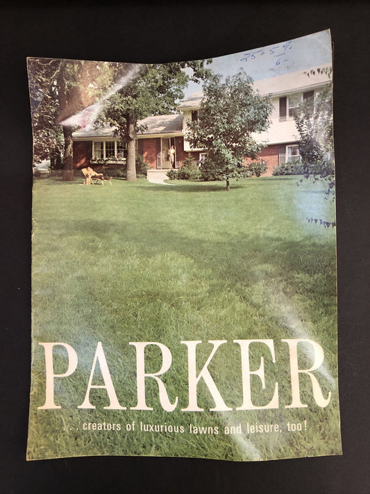 Vintage Yard Thatcher PARKER ADVERTISING Brochure Lawn Sweeper Thatch O Matic