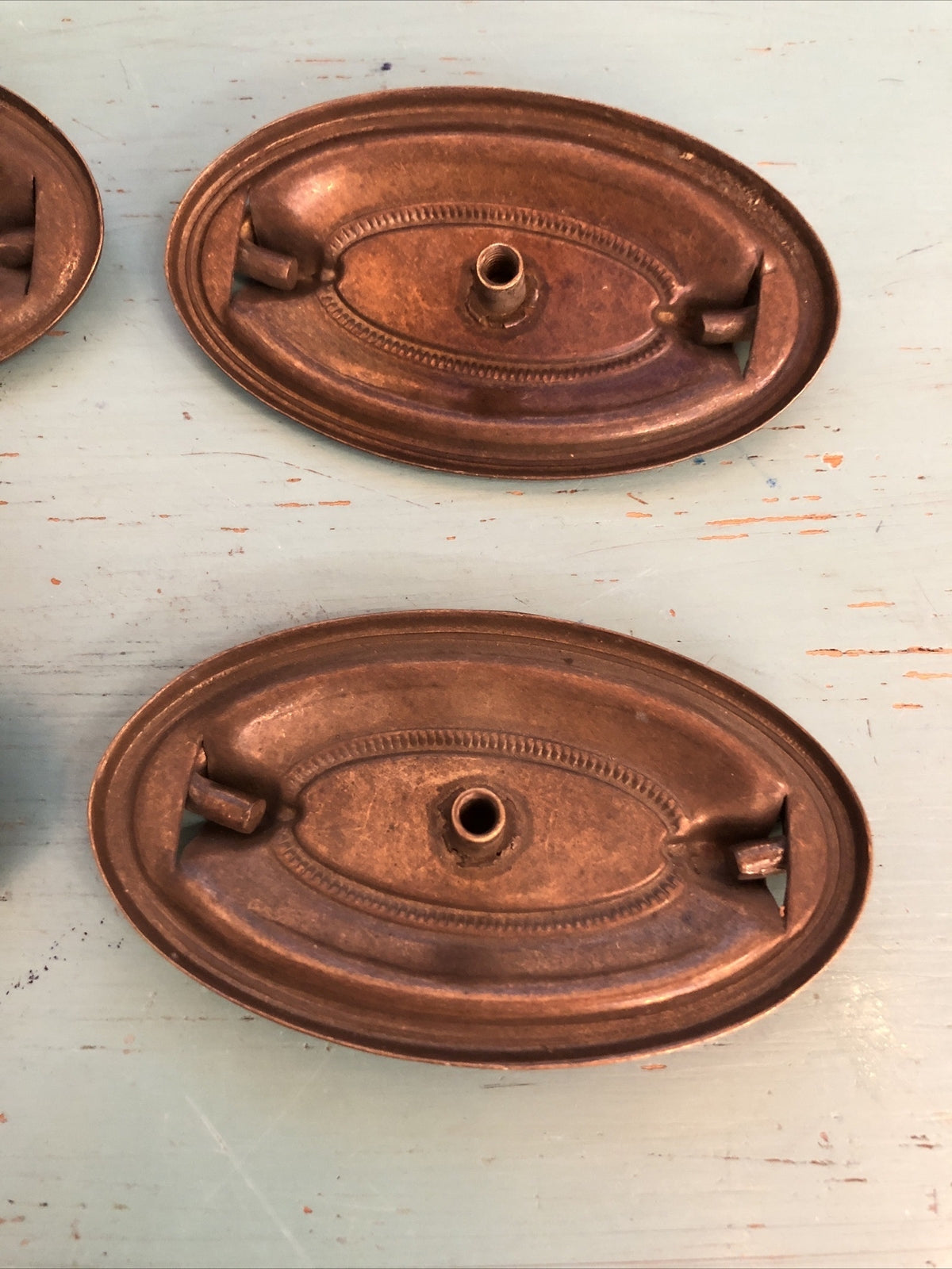 Lot of 4 Vintage ANTIQUE BRASS OVAL PULL HANDLES