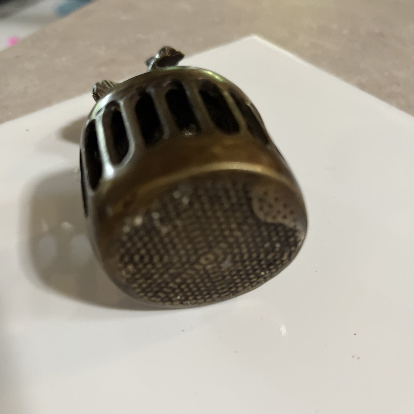 Vintage India Brass Peacock Figure Foot Scrubber 3" Tall x 1-1/2"