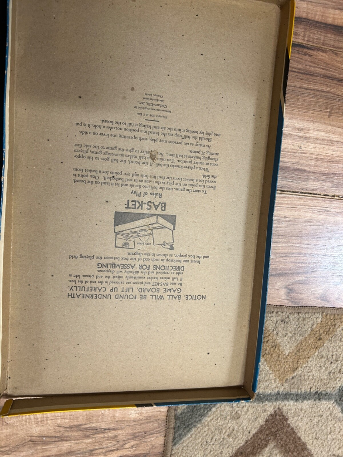 Vintage 1938 BAS-KET Basket A Real Action Game Cadaco Ellis Ball Complete WORKS