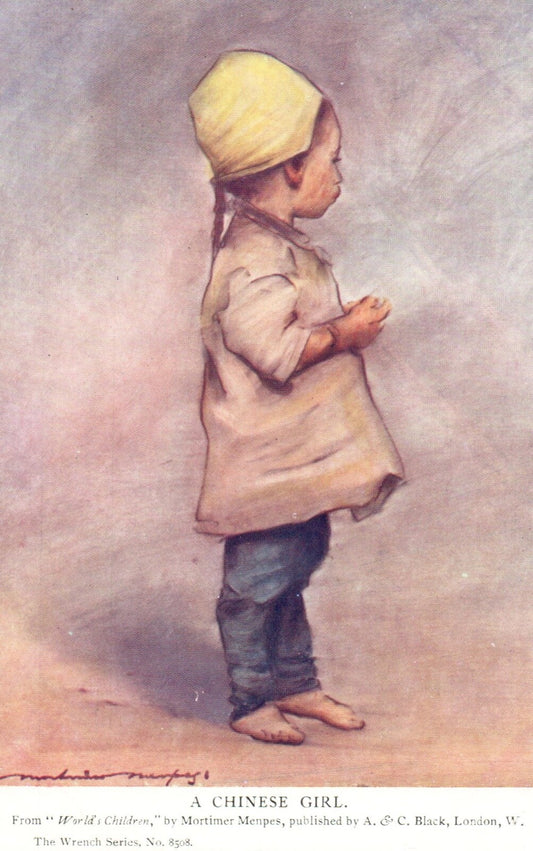 A Chinese Girl From "World's Children" The Wrench Series Vintage Asian Postcard