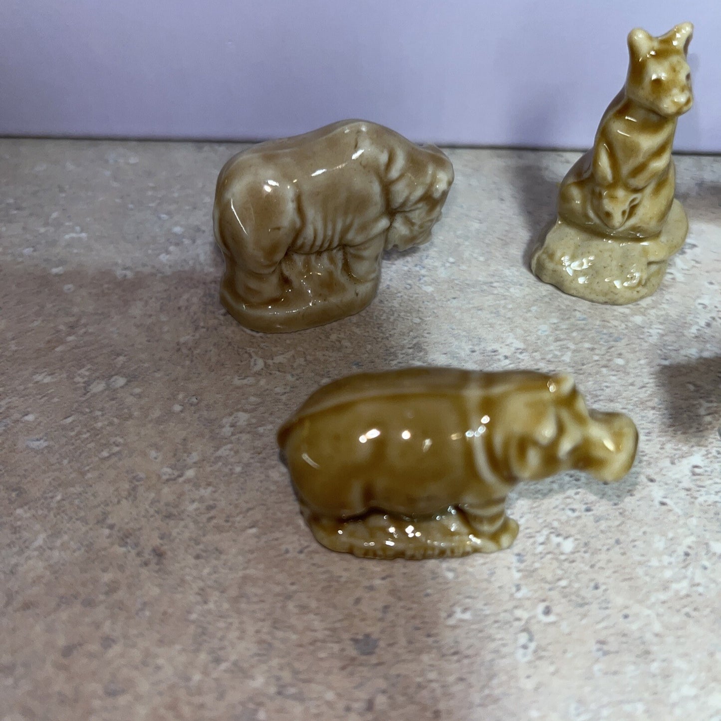 Wade Whimsies Lot Of 5 Vintage Camel,Dino,hippo,kangaroo Figurines England