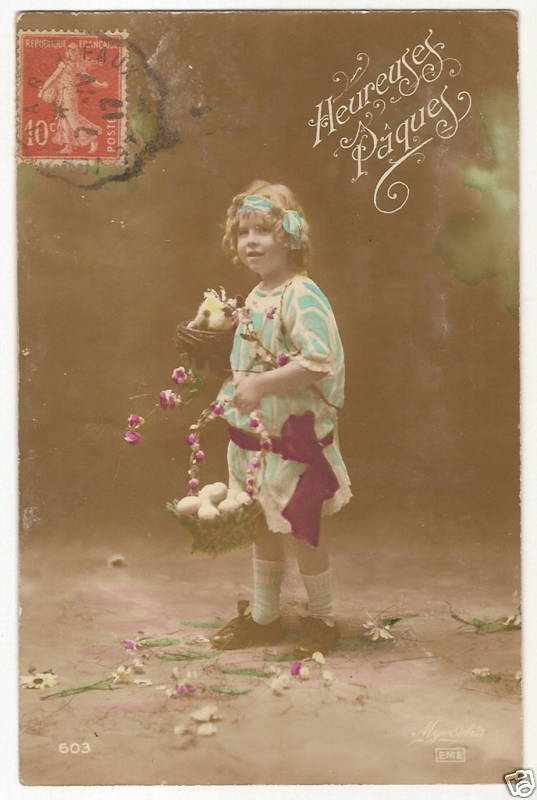 Real Photo French Child Easter Postcard Series