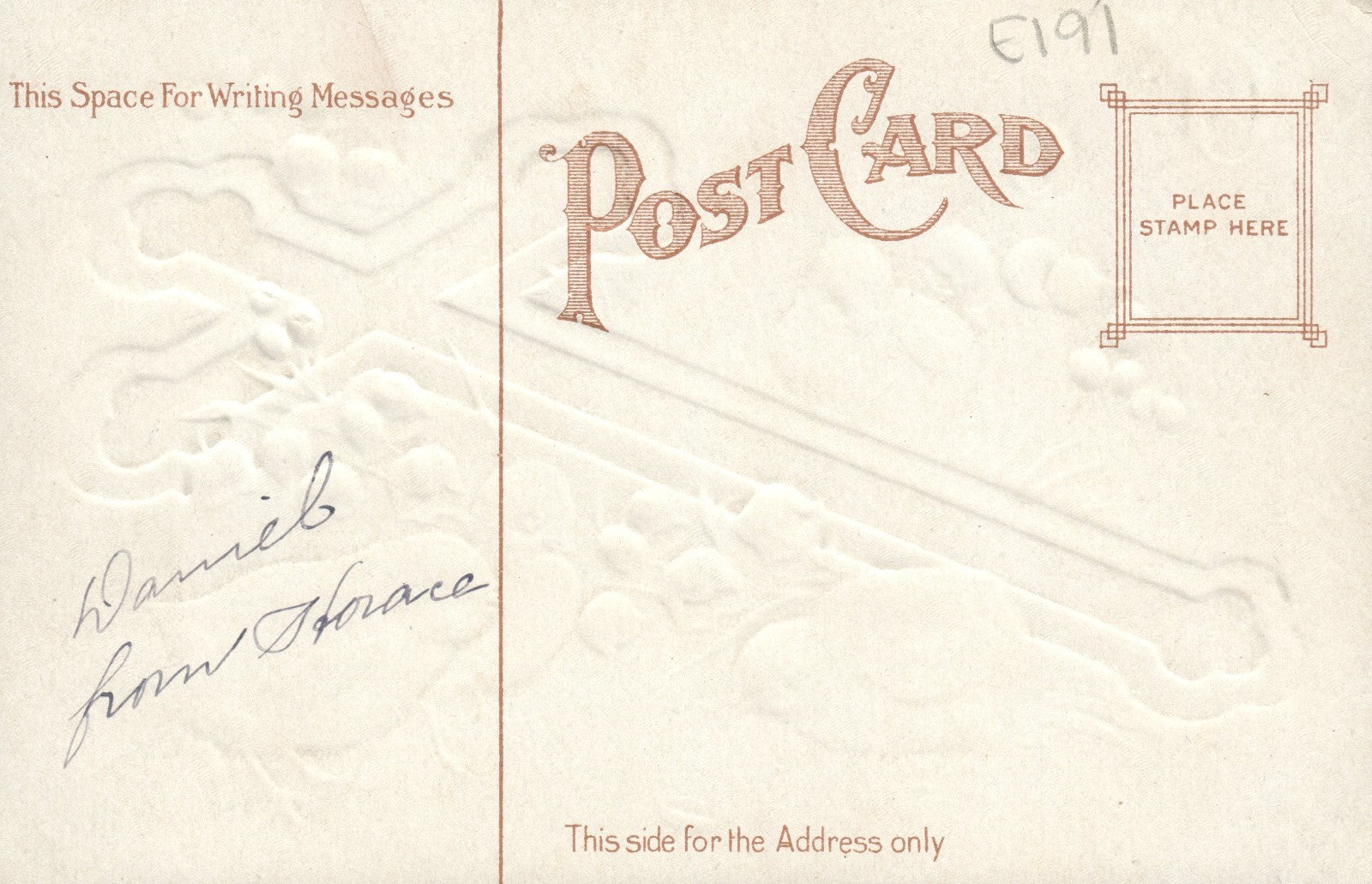 Silver Metallic Chicks Around Blue and White Cross Easter Greetings Postcard