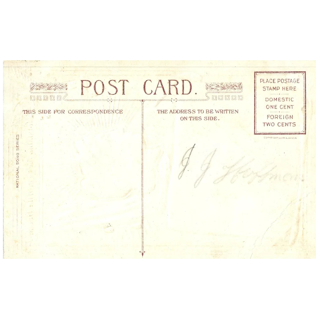 Columbia the Gem of the Ocean Vintage Patriotic Postcard