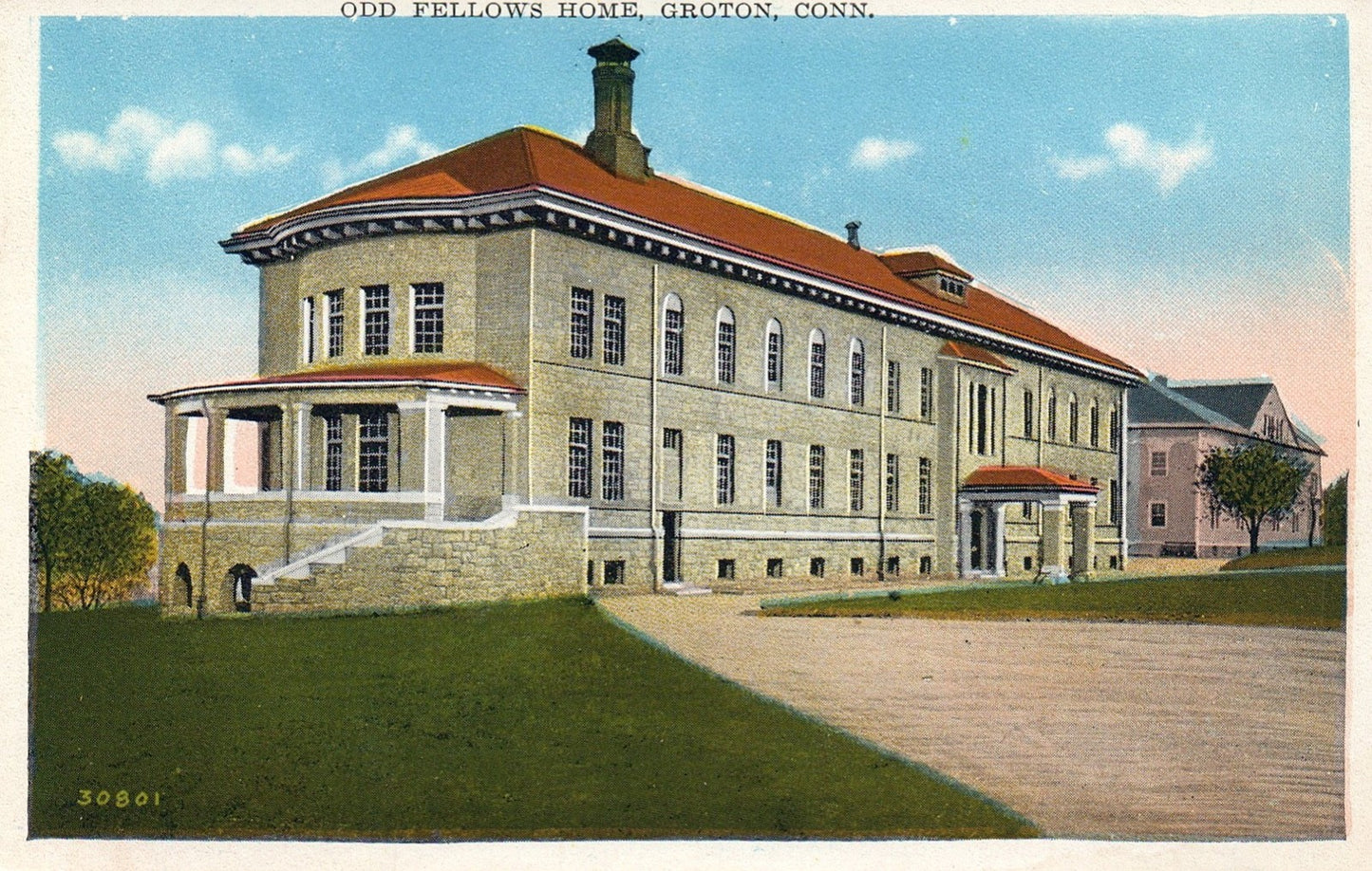 Odd Fellows Home in Groton CT Connecticut Postcard