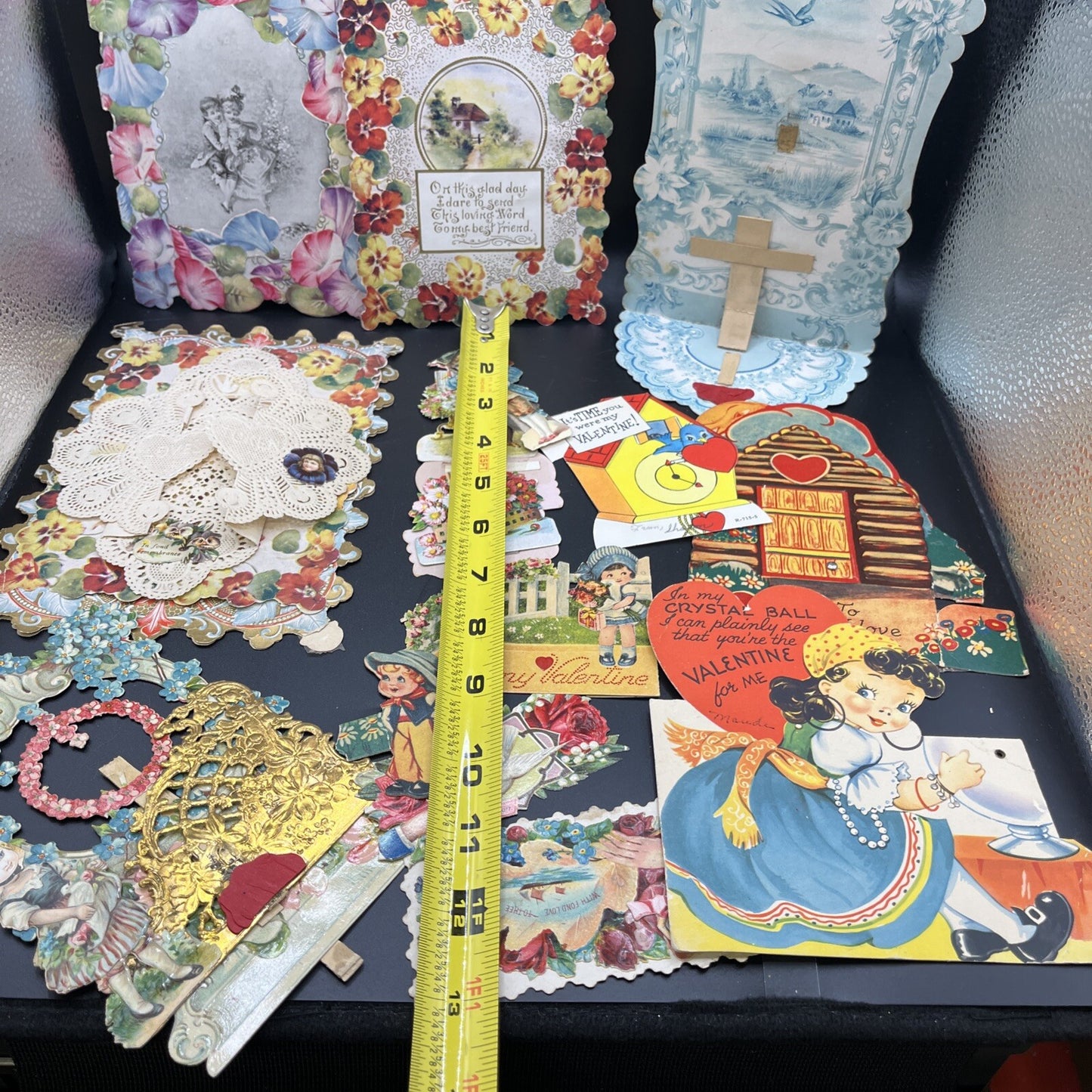 LOT OF 5 VINTAGE LG VALENTINE & 10 SMALL CARDS.