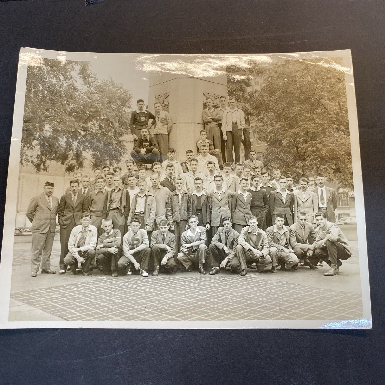 8 x 10 Real Photo ROTC Young Men Photograph Military Militaria