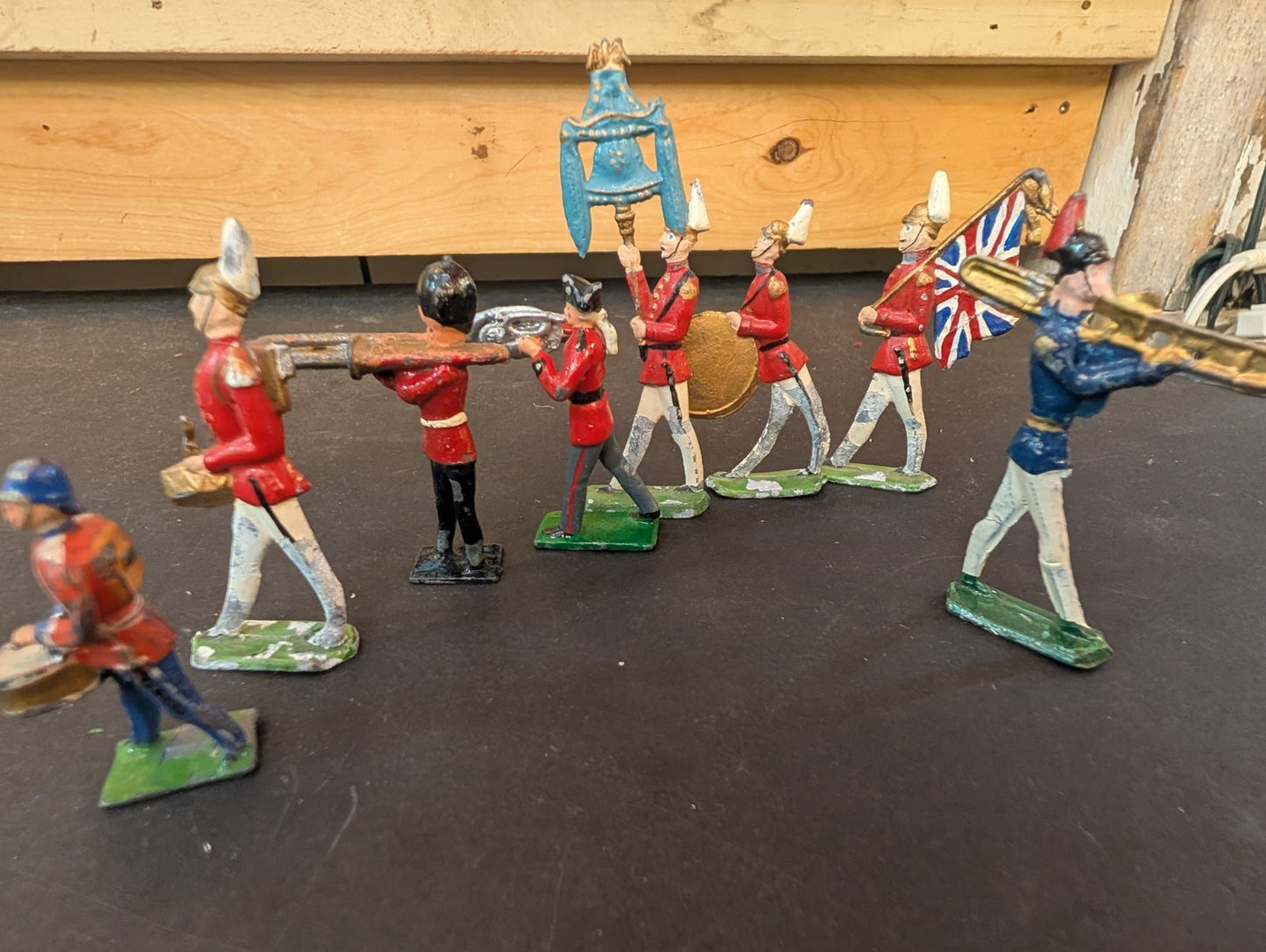 Vintage Lot Of 8 Mini Lead Toy Soldiers Musician Metal Toy Figure Mixed Lot band