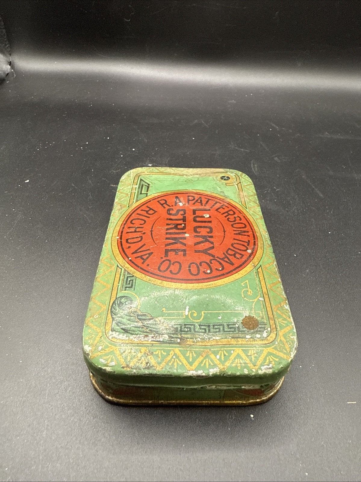 Vintage 1920s Lucky Strike Cigarette Tin Box R A Patterson Tobacco Co