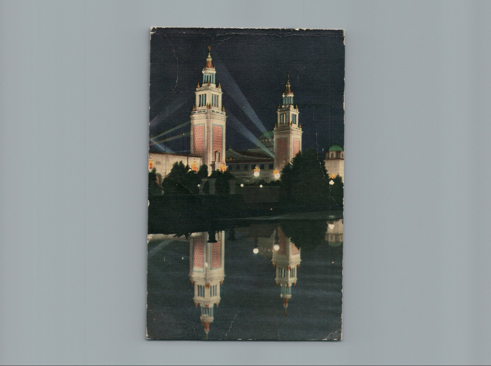  Italian Towers Illuminated at Night Panama Expo San Francisco California CA 