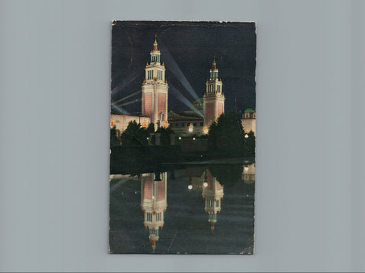  Italian Towers Illuminated at Night Panama Expo San Francisco California CA 