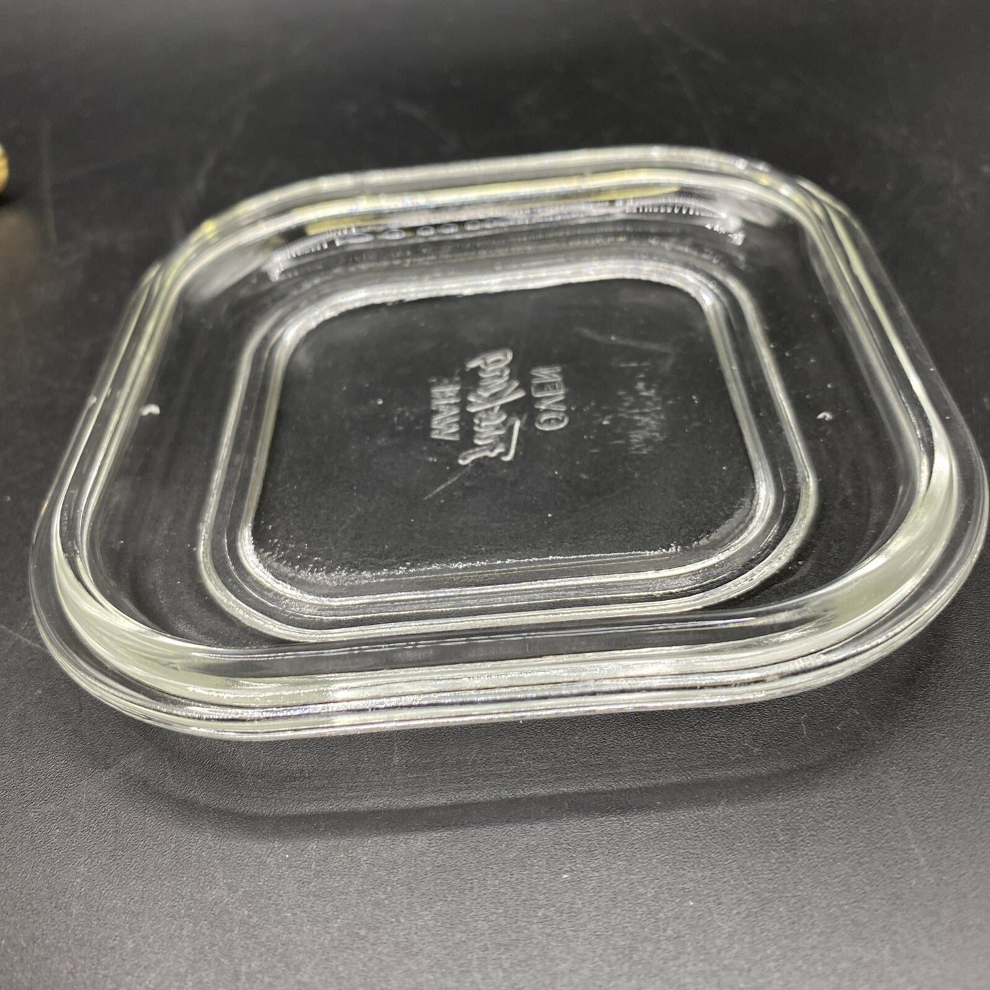 Fire King #2 Oven Ware 4 inch square clear cover Lid