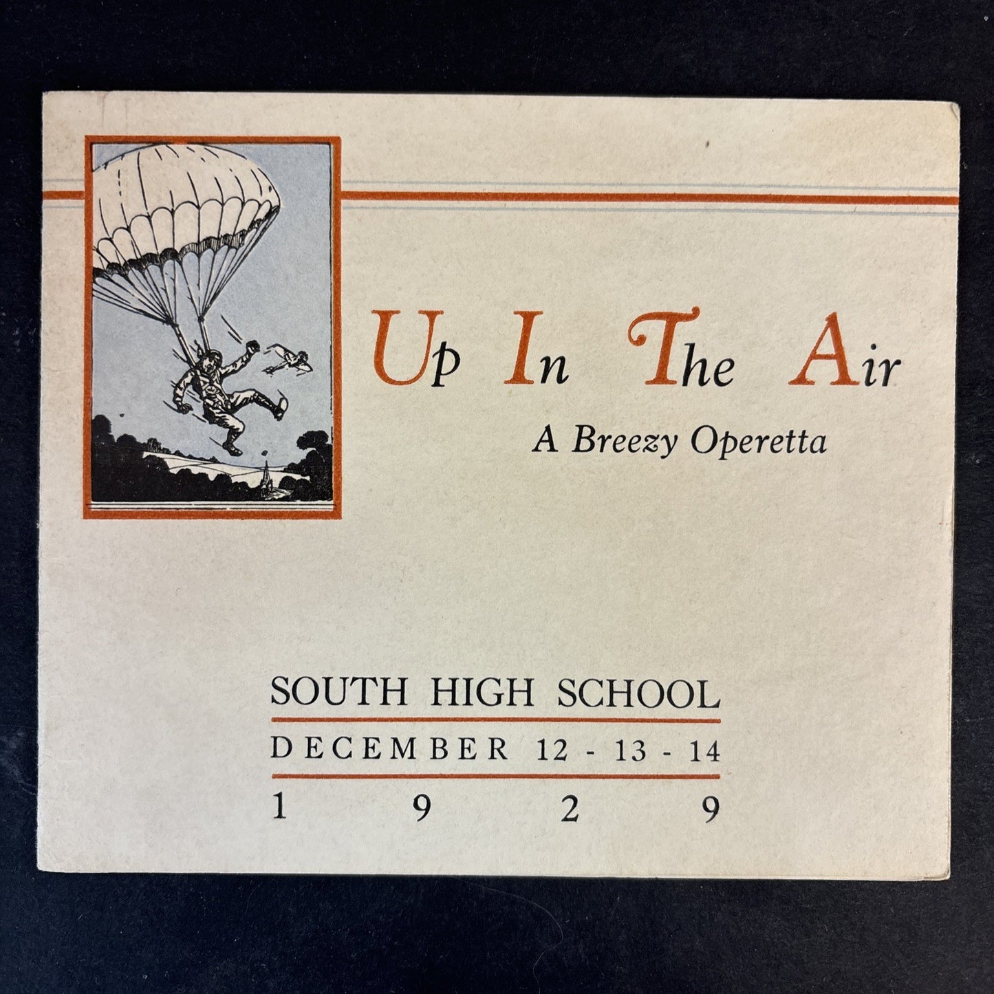 Up in the Air Operetta Play South High School in Grand Rapids Michigan 1929