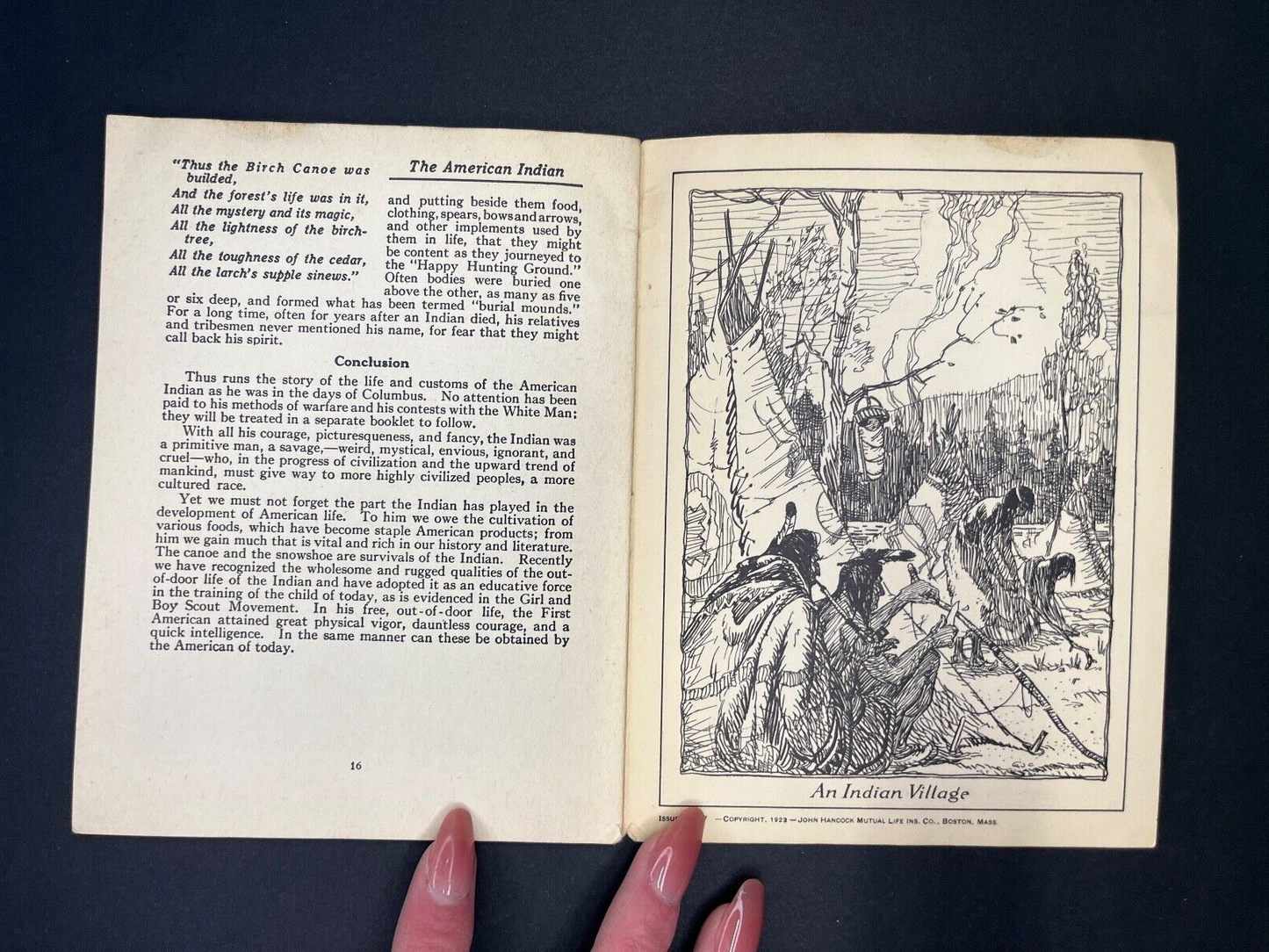 Vintage  "The American Indian" John Hancock Life Insurance Ad Book