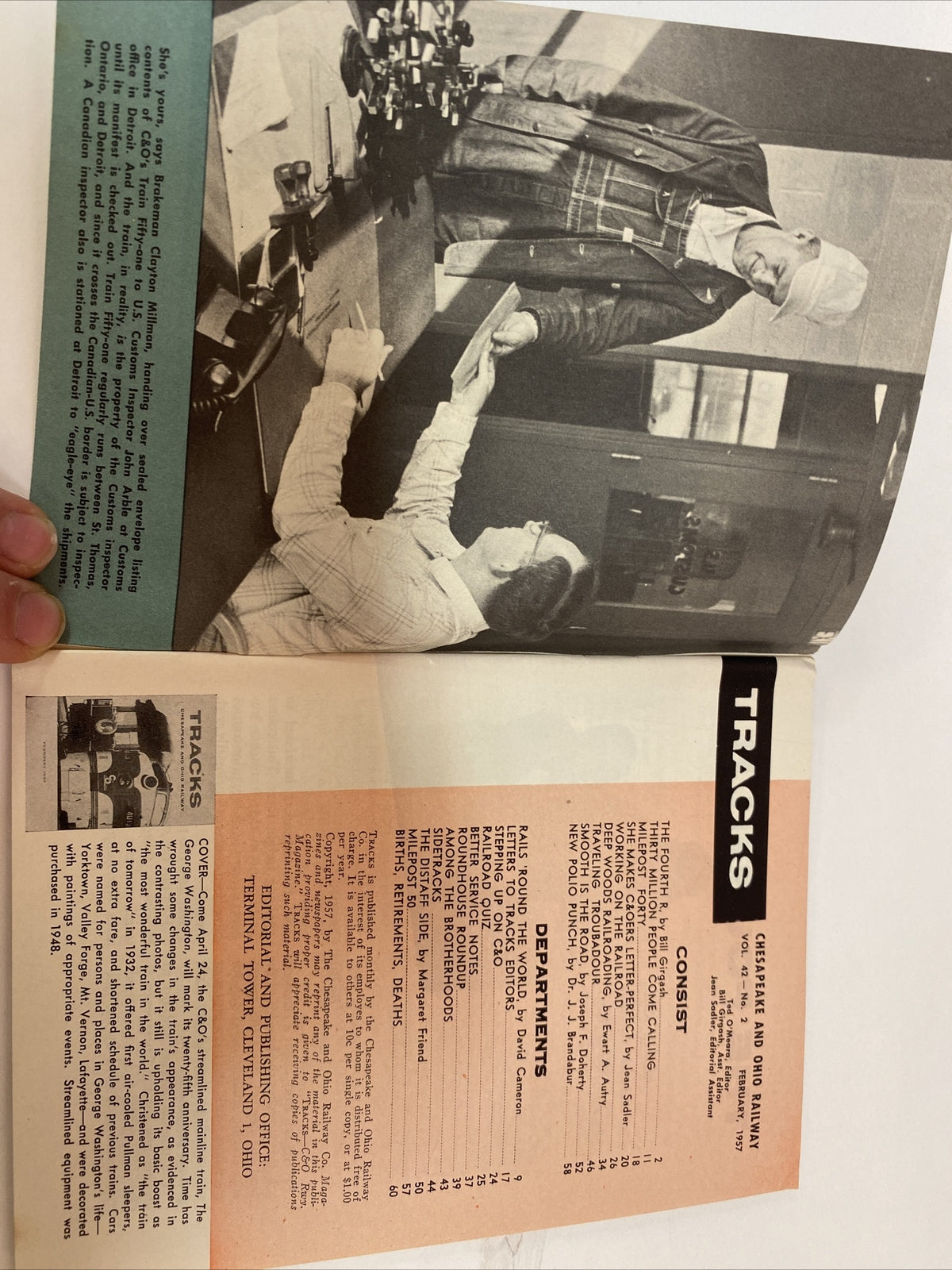 February 1957 TRACKS MAGAZINE CHESAPEAKE & OHIO RAILROAD RR TRAINS  