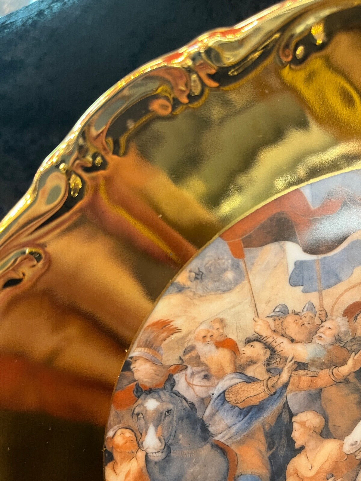 Set of 3 Vintage J.K. Bavaria Gold Trimmed Plates