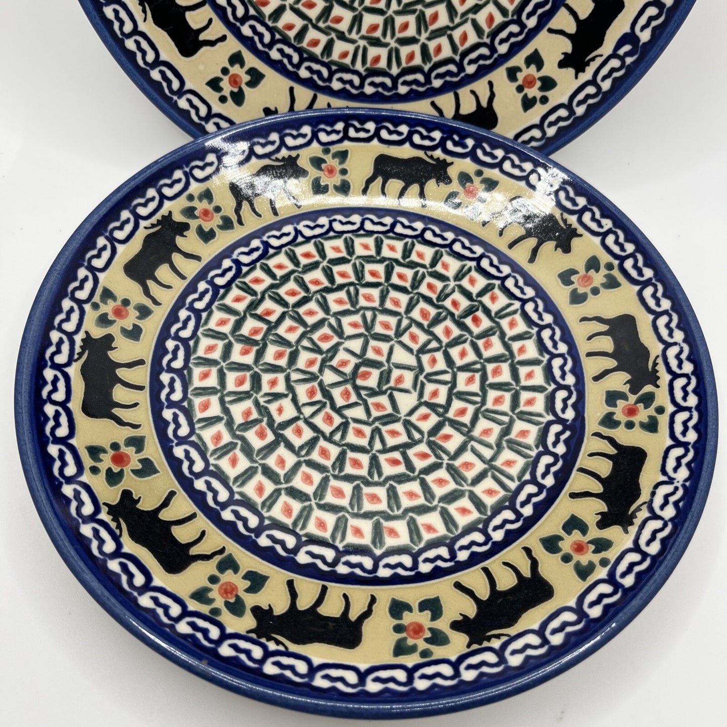 Unikat 2 Polish Pottery  Handmade Trivet R. Zarzycka 7.5” Salad Plate