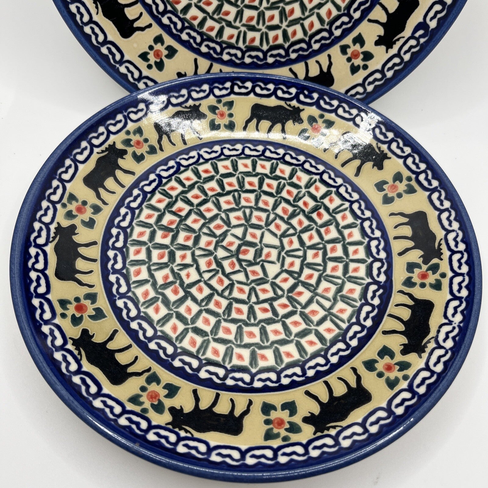 Unikat 2 Polish Pottery  Handmade Trivet R. Zarzycka 7.5” Salad Plate