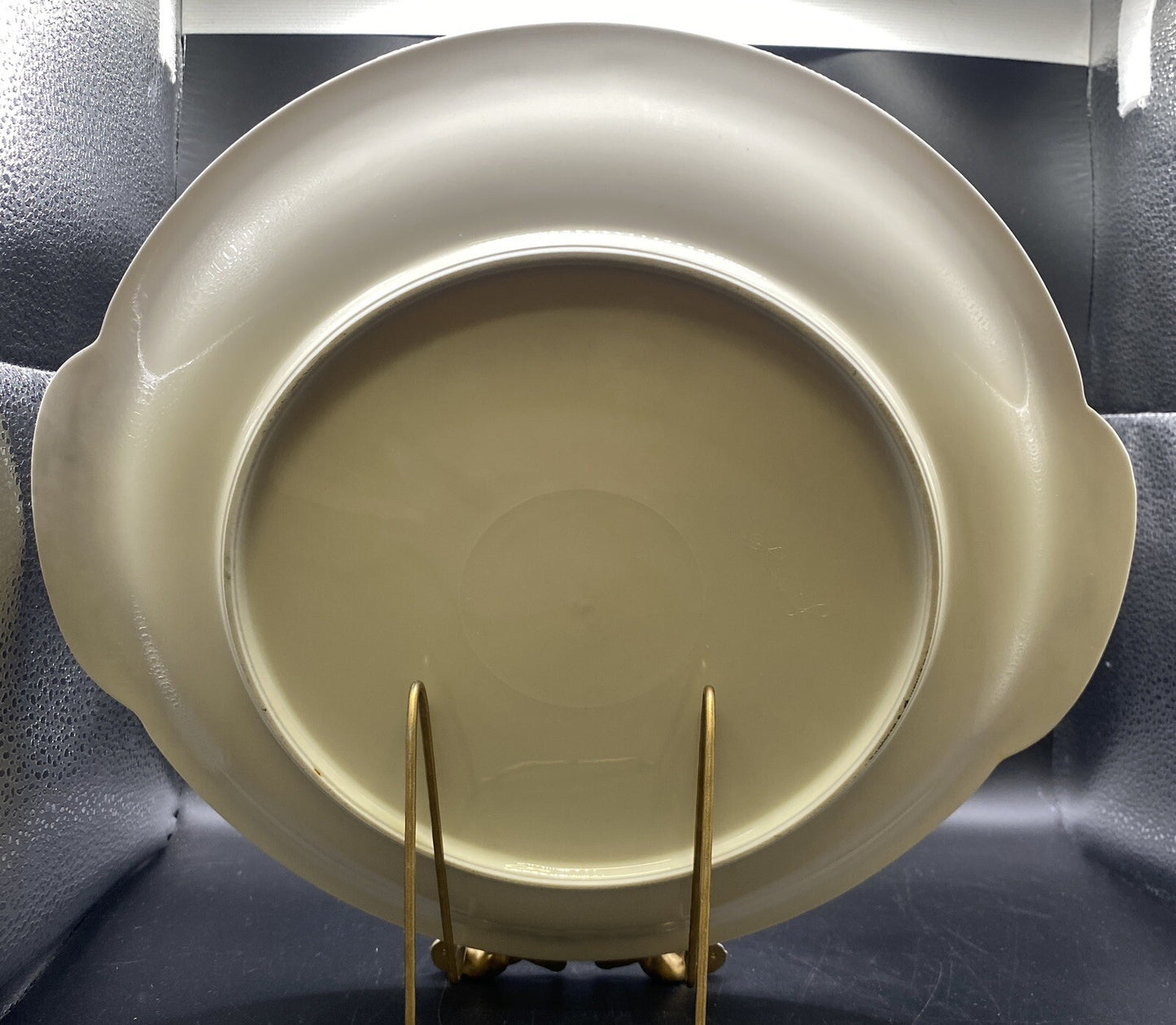 RARE Waldershof Bavaria Round SERVING Platter with handles Cream with Gold Rim