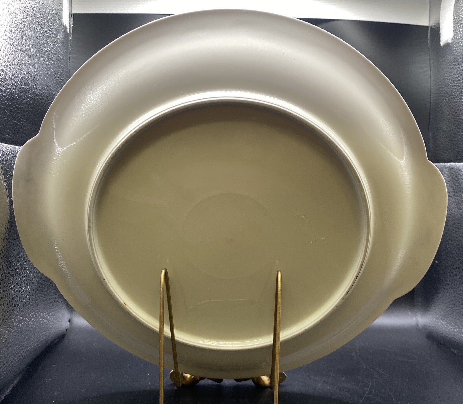 RARE Waldershof Bavaria Round SERVING Platter with handles Cream with Gold Rim