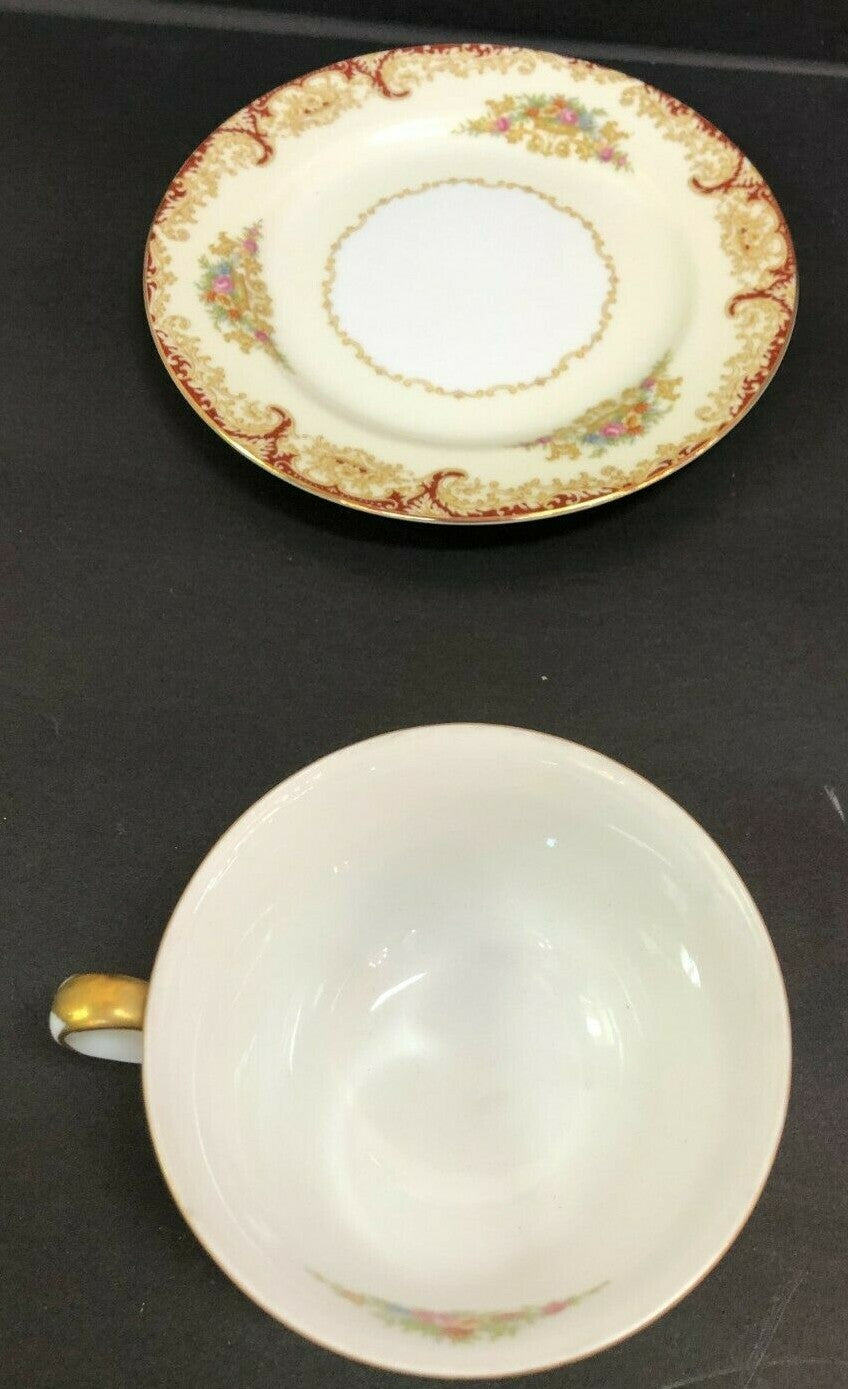 NORITAKE china Red & Tan pattern One Serving set of 5