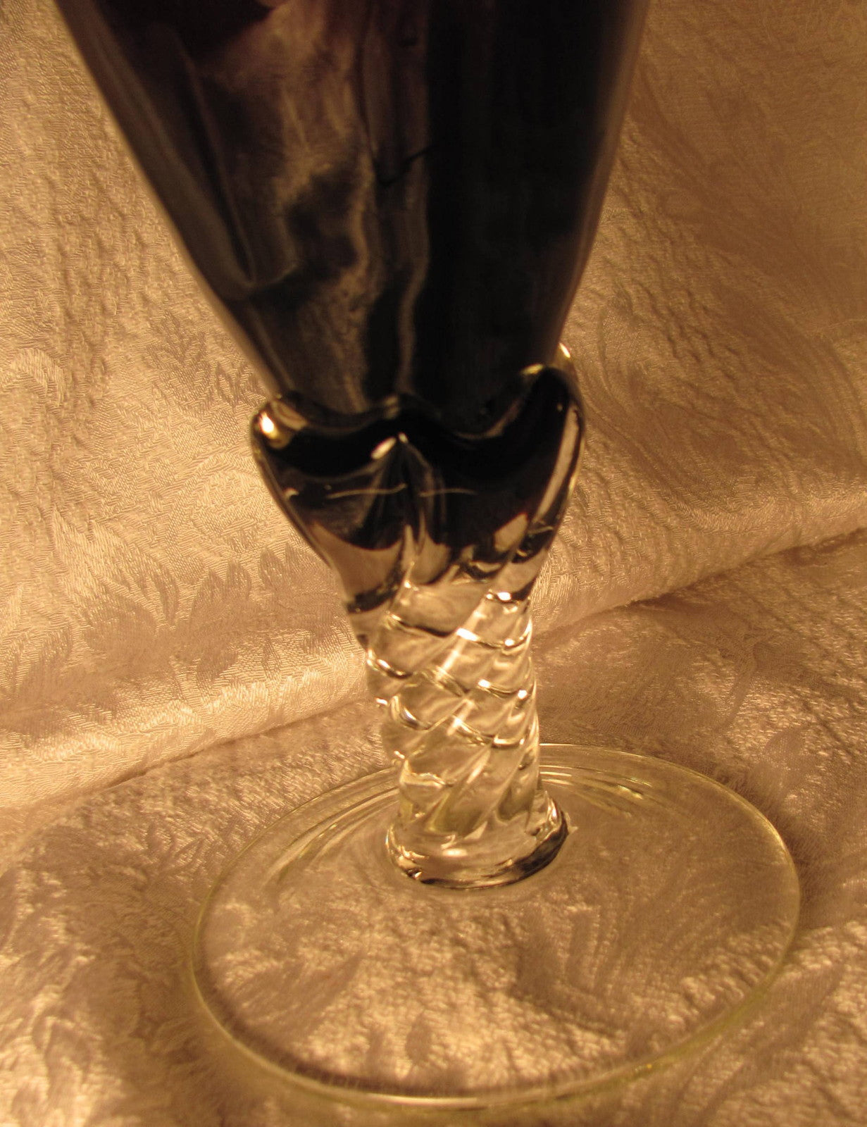 20" Italian Empoli Purple  Amethyst Glass Decanter  Vase Genie Bottle