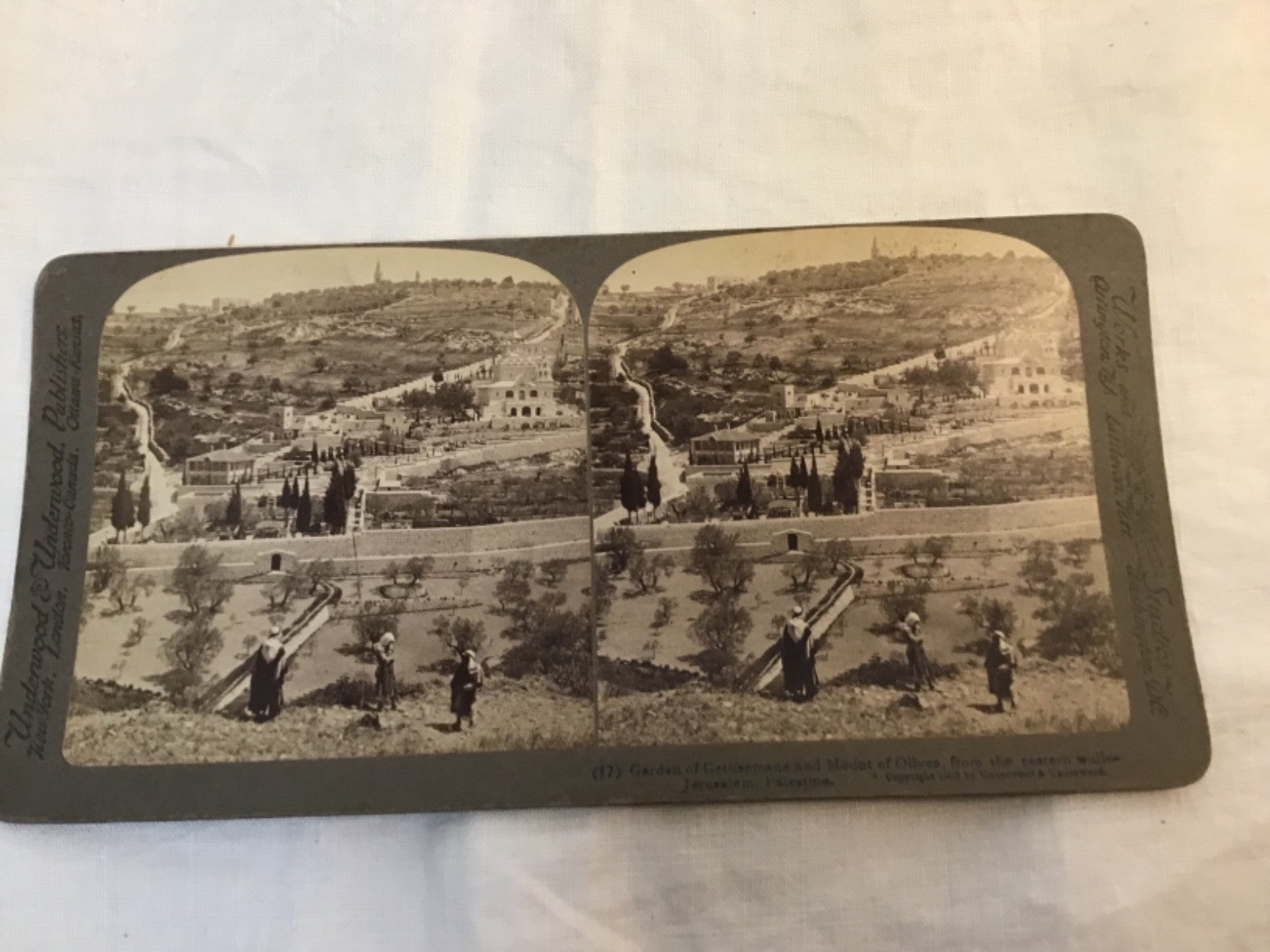 1903 Real Photo Jerusalem Palestine Mount of Olives  stereoview