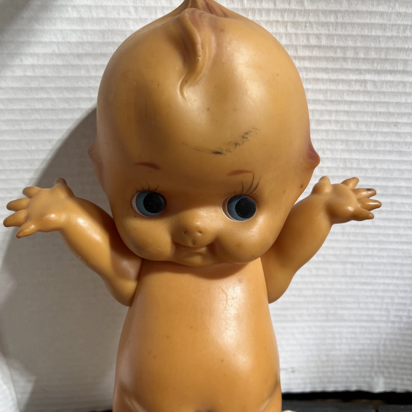 Kewpie Doll Jointed Arms Squeaky Rubber Toy 12” Vintage Retro