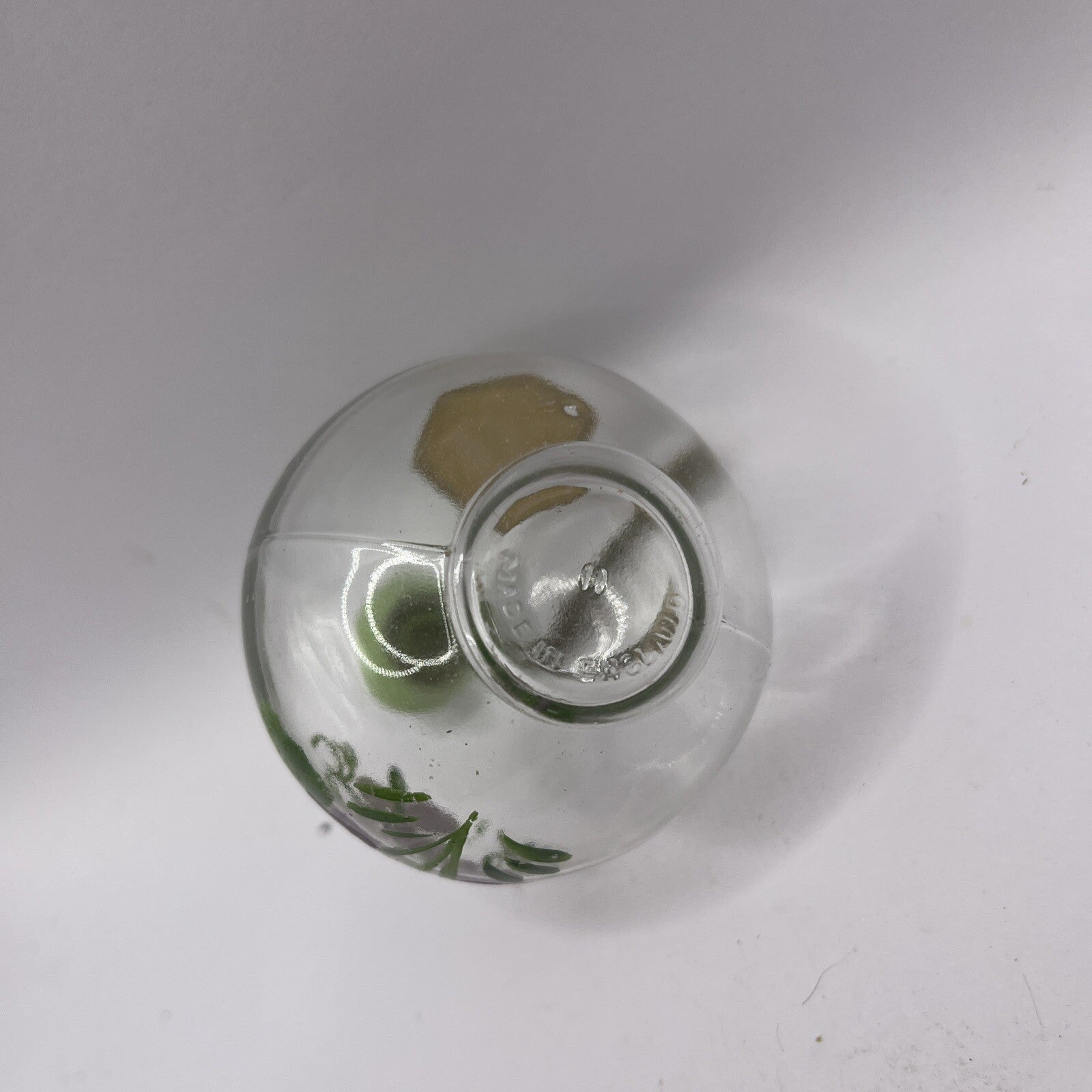 Empty Vtg Hand Painted Devon Violets Abietsan Perfume Bottle Green Lid England