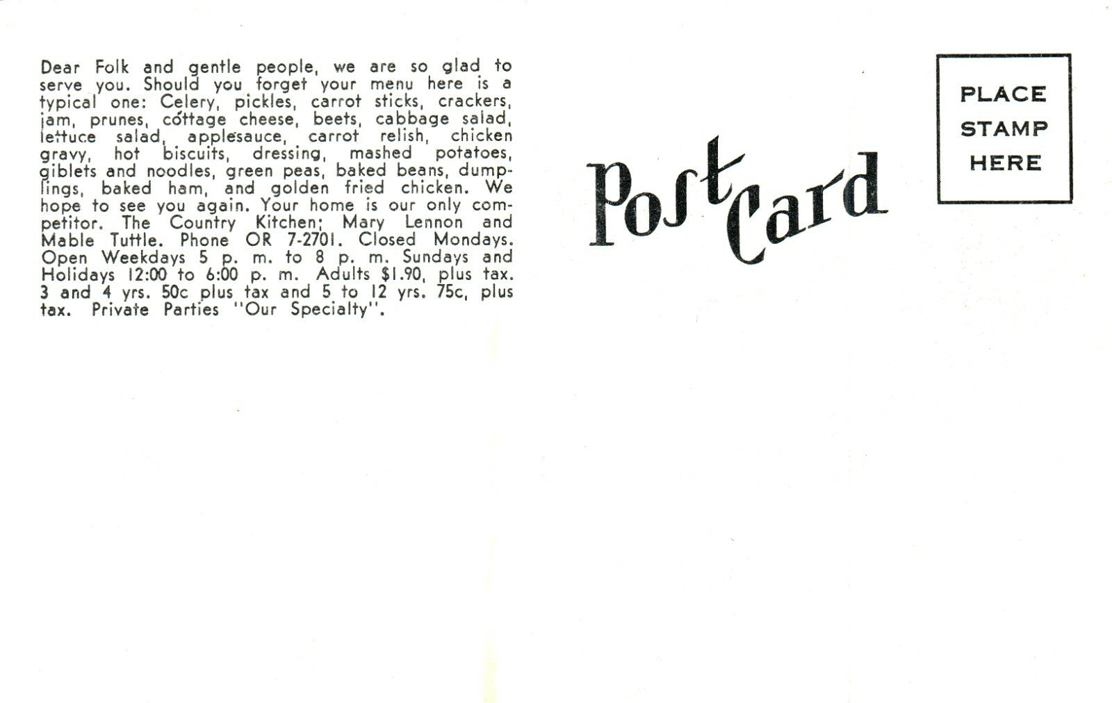 The Country Kitchen Halfway between Holt & Mason Restaurant MI Michigan Postcard