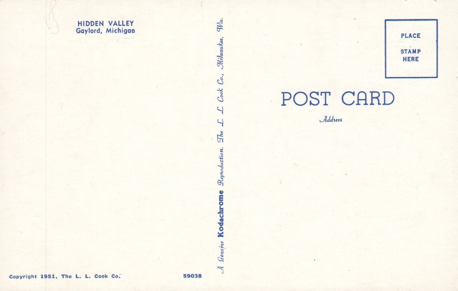 Hidden Valley Shop Gaylord MI Michigan Mich Postcard