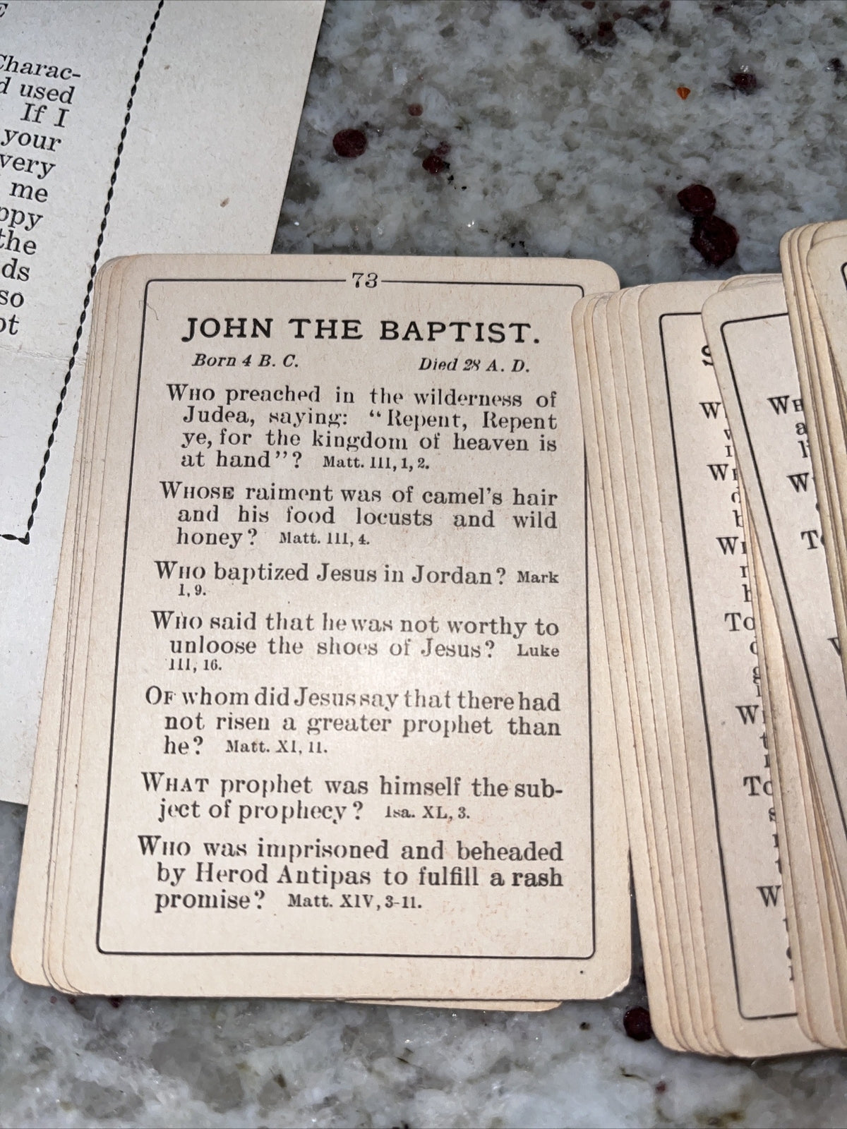 Antique 1915 Bible Characters Trivia Card Game By F.G. Decker A.M. Rare Complete