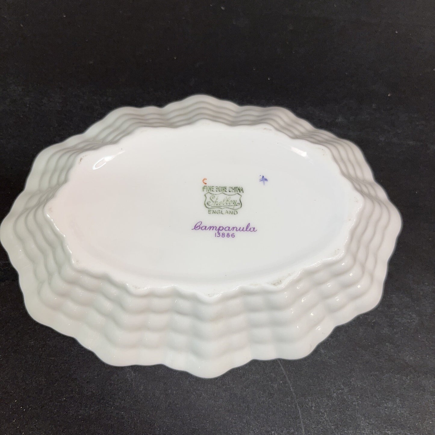 Shelley England Lavender Floral Bone China Trinket Dish  or Pin Tray