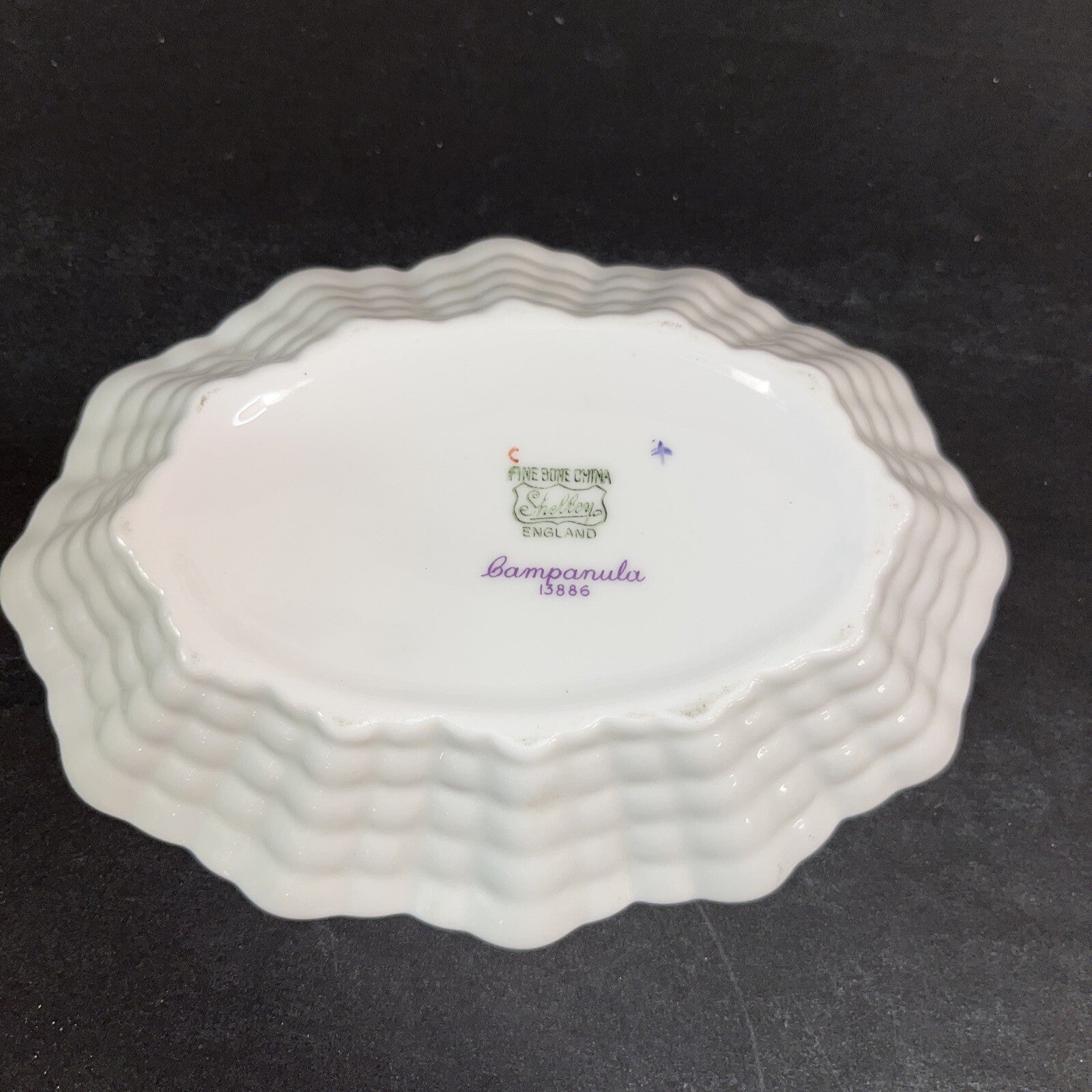 Shelley England Lavender Floral Bone China Trinket Dish  or Pin Tray